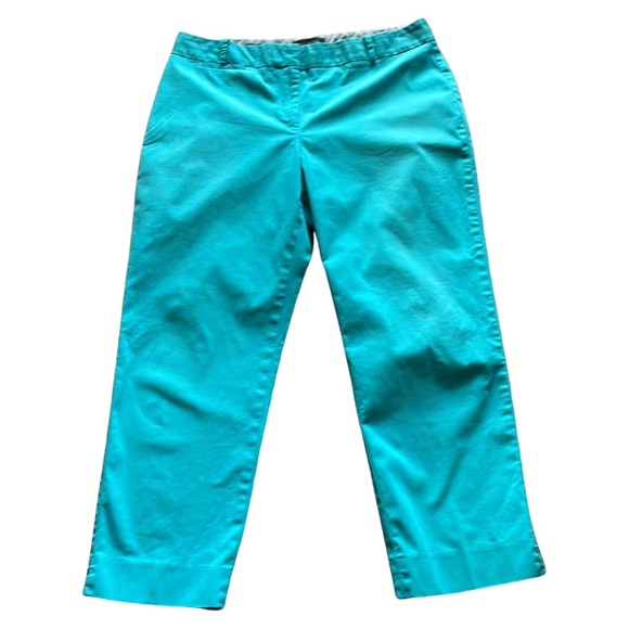 Talbots Mid Rise Signature Turquoise Crops Size 12 - Picture 2 of 8